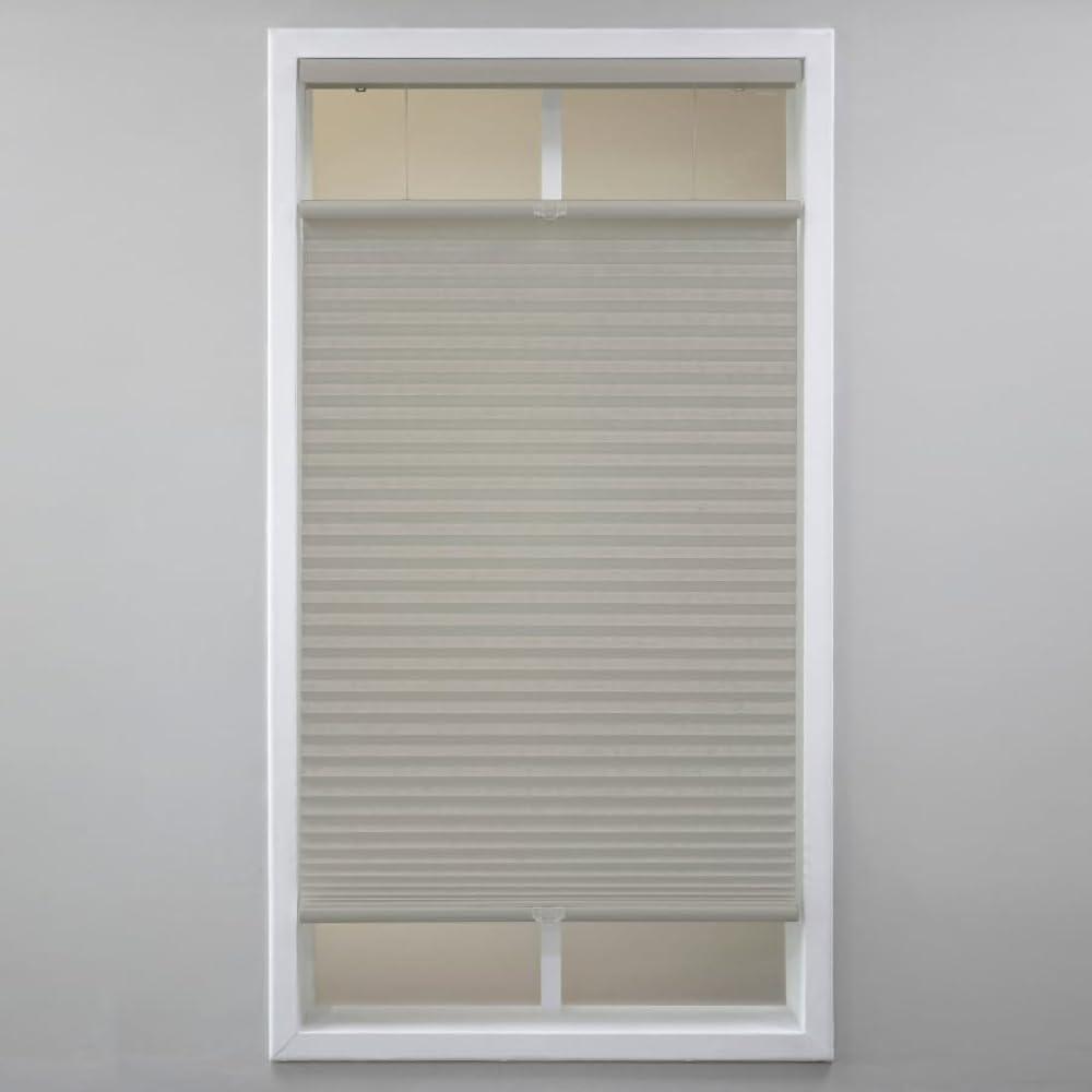 Eclipse Light-Filtering Top Down Bottom Up Cellular Shades - Cordless Window Covering for Home or Office, Energy-Saving Light Filtering Shades, Easy Lift System - Gray Cloud, 18 W x 48 L