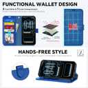 TUCCH 2-in-1 Detachable Wallet Case for iPhone 17 Pro (6.3-inch) 2025, RFID Blocking 4 Card Slot | Wireless Charging | Wrist Strap | Kickstand | Magnetic | PU Leather | Protective Cover | Klein Blue