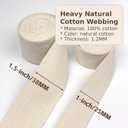 1.5 Inch Natural Cotton Webbing Straps for Bags,100% Cotton Webbing Tape, for Backpack Straps, Bag Handles & DIY Sewing, 1.5 Inch X 12 Yards