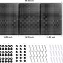 Peg Board,3 Pack 16-Inch X 24-Inch Heavy Duty Metal Peg Board Tool Organization Panels,Ideal for Storage Solutions in Garages, Workbenches, Workshops, Kitchens, and Other Iocations(Black)