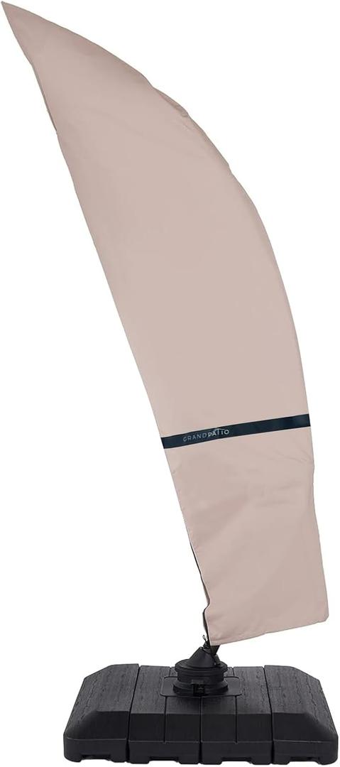 Grand Patio Deluxe Patio Umbrella Cover for 9 to 12 FT Offset Umbrella with Curved Cantilever and Straight Pole, Waterproof Cantilever Umbrella Cover with Zipper, Weather-resistant, Beige