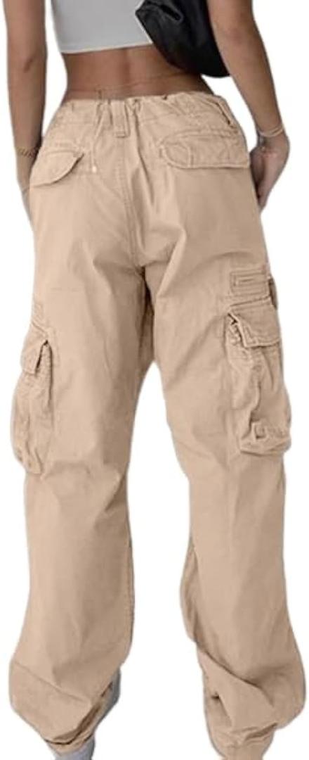 EMMIOL Cargo Pants for Women High Waisted with Pockets Y2K Streetwear Casual Tactical Travel Pants, Size 2