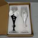 TRUE LOVE GIFT Wedding Champagne Glasses for Bride and Groom - Toasting Bridal Shower Gifts - Mr and Mrs Wedding Glasses - Set of 2