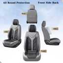 Coverado Car Seat Covers Full Set, Automotive Seat Covers Car Seat Protector Car Seat Cushion, Waterproof Leather Seat Covers for Cars, Universal Fit for Most Sedans SUV Pick-up Truck(Gray&Black)