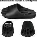 Non-Slip Quick-Dry Shower Sandals with Holes | Lightweight EVA Slippers for Women | Indoor/Outdoor Pool, Beach, Spa & Home Use (Black)