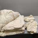 Bonlino Queen Comforter Set - Ruched Comforter Queen Size Bed Set Boho Shabby Chic Bedding for Bedroom Comforter Fluffy 3 Piece Ruffle Comforter Set with Pillow White Bedding Soft (Wheat)