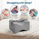UJPFEO Knee Pillow for Side Sleepers, Leg Pillow for Sciatica, Back, HIPS, Knees, Joints Pain Relief,Pillows for Between Legs While Sleeping Spine Alignment Support & Relieves Pressure,Natural Gray