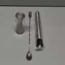 3 Pcs Muddler for Cocktails Set - Bar Muddler Tool with Sturdy Head, Versatile Cocktail Spoon & Jigger, Easy to Use & Clean, Stylish Rust-Resistant Stirring Tool - Bar Tools for Drinks Mixing