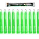 Cyalume Military Grade Green Glow Sticks - Premium Bright 6 ChemLight Emergency Glow Sticks with 12 Hour Duration (Bulk Pack of 10 Chem Lights)