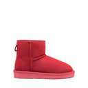 DREAM PAIRS Snow Boots for Women Genuine Suede Faux Fur Lining Anti-Slip Warm Winter Booties Slip On Memory Foam Ankle Boots FuzzyClassicⅡ Low Boots,Size 6.5,Red,SDSB2432W