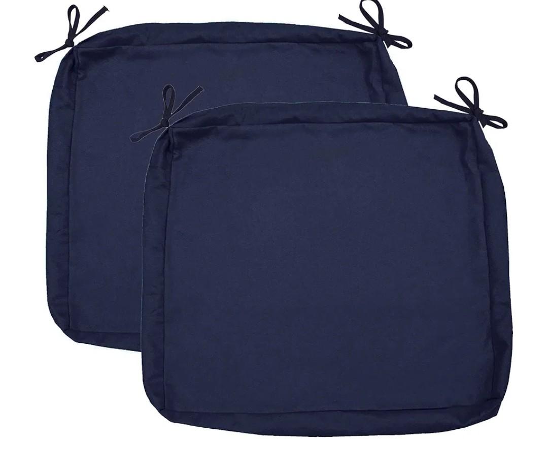 Sigmat Outdoor Seat Cushion Cover Water Repellent Square Chair Cushion Cover-Only Cover Navy 20"x20"x2"(3 Covers)