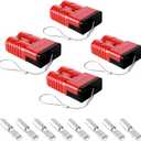 Spurtar 175A Battery Quick Connect/Disconnect, 1/0 AWG Wire Harness Plug, 12-36V Quick Connect Jumper Cables for Car ATV Lifts Motors Trailer Towing Winch, 4Pcs, Red