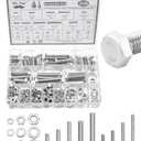 Mr. Pen- Hex Head Nuts and Bolts Assortment Kit, 246 pcs, Stainless Steel, #1/4"-20, #5/16"-18, #3/8"-16, Assorted Nuts and Bolts, Heavy Duty Screw Assortment Kit with Clear Storage Box
