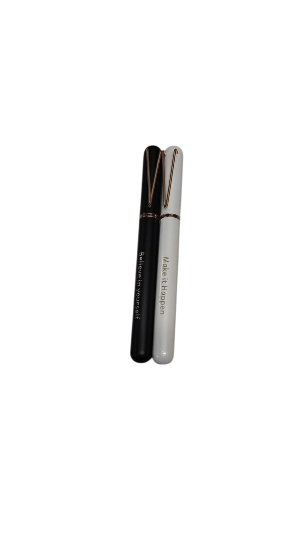 YISUJA Gloss Luxury Rollerball Pen -2 Pack Inspirational Roller Ball Pen Gift,0.5mm Medium Point Black Ink Nice Office Pen,Motivational Writing Pen for Graduation,Fancy Metal Pens for Father&Mother