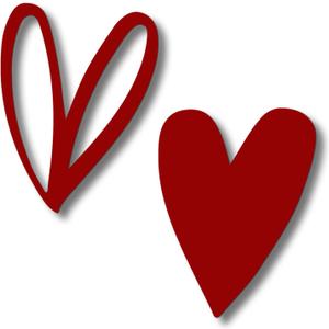 Vineland Metal Heart Wall Art Decor, Red Minimalist Wall Sculptures for Living Room Bedroom Bathroom Kitchen Decorations, Housewarming Valentine's Day Gifts, 5.9x7.8 Inches, Set of 2