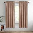 StangH Blush Beige Pink Curtains Bedroom Velvet Curtains 72 inches Home Decoration Super Soft Thermal Insulated Privacy Drapes with Rod Pocket for Infant's Room, W52 x L72, 2 Panels