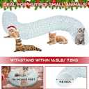 Woodland Christmas Cat Bed Tunnel 3ft x 3ft x 9.8in Winter Forest Under Christmas Tree Cat Donut Tunnels Snowman Reindeer Plush Peekaboo Cave Toy Collapsible 3 Way Xmas Gifts for Small Kitty