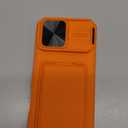 SSLOTSCASE for iPhone 17 Pro Max Case with Card Holder & Camera Stand & Kickstand & Slide Camera Lens Cover & Wallet, Military-Grade Heavy Duty Phone Case Cover for iPhone 17 Pro Max 6.9'', Orange