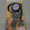 Tire Inflator with Pressure Gauge, 0-220PSI Dial Wheel Air Tire Pressure Gauge, Heavy Duty Rubber Hose with Quick Coupler, Air Compressor Tire Inflator Attachment for Cars Motorcycle Bike