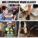 HLDD HANDLANDY Leather Work Gloves for Men & Women, Adjustable Wrist Cowhide Gardening Glove with Reinforced Palm for Driver (Medium, Black-coffee)