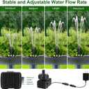 24-Hours Working Bird Bath Fountains Plug-in, Jutai Adjustable DC 12V Water Fountain Pump with LED Light for Birdbath, Garden, Small Fish Tank, Pond,16.4Ft Power Cord, Adapter Included(White)