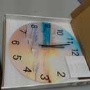 Beach Coastal Wall Clocks Battery Operated Analog Round Wall Clock for Living Room Decor 14 Inch Blue Glass Silent Wall Clock