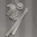 LUXEAR Suction Cup Towel Bar, 24 inches Adjustable Towel Rack Holder, No Drill & Removable Bathroom Towel Holder with 5 Sliding Hooks, Wall Mounted Towel Hanger for Shower Room, Kitchen, Door - White