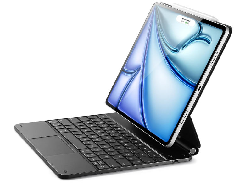 ESR iPad Air 13 Inch Case Keyboard (M3/M2, 2025/2024) & iPad Pro 12.9 inch (6th/5th/5th/3rd) Magic Keyboard, EasySet Floating Cantilever Stand, Precision MultiTouch Trackpad, Rebound Series, Black