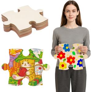 30 Pcs 8x10 Inch Large Blank Wooden Puzzle Pieces for Crafts DIY Make Your Own Puzzle to Draw on Unfinished Large Jigsaw Valentine's Day DIY Arts and Crafts Projects and Gift