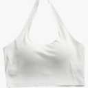 Women Sleeveless Camisoles Solid Ribbed Crop Vest Halter Neck Sexy Casual Bra Tank Top XL