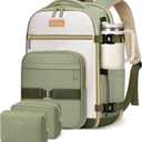 Taygeer Underseat Personal Item Backpack, Dirt-resistant TSA Approved United Airlines Personal Item Bag 17x10x9 with 2 Packing Cubes, 35L Travel Carry on Backpack for Airplanes women, Green