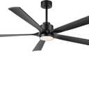 ELEHINSER 60" Modern Ceiling Fan with Lights and Remote Control, 5 Solid Wood Blades 6-Speed Noiseless Reversible DC Motor, Ceiling Fan for Bedroom Dinning Living Room, Black