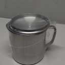 Oil Strainer Pot 304 Stainless Steel Oil Separator, Grease Strainer and Container Oil Strainer Pot with Filter and Lid, Oil Filter Vessel Ergonomic Handle Large Capacity (1.5L)