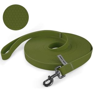 Wolfone 3m Dark Green Heavy Duty Robust Training Dog Leash with Anti-Slip HandleWaterproof Long Dog Leash for Outdoor Activities