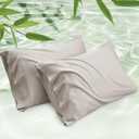 Bedsure Cooling Pillow Cases Queen Size Set of 2, Rayon Derived from Bamboo Cooling Pillowcases for Hot Sleepers, Cool Pillow Covers with Envelope Closure for Women, Men, Linen, 20x30 Inches