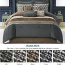 King Size Comforter Set, Grey Brown, 10 Piece Bed in a Bag for All Seasons, Luxury Extreme Comfort Bedding Sets with Bedskirt, Pillow Shams, Euro Shams and Decor Pillows