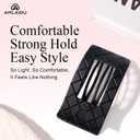 Medium Flat Hair Claw Clips for Women Thin Thick Hair, Duckbill Strong Hold Non Slip Square Hair Clips, Cozy French Lay Down Hairclips, Beige, Light Khaki, Dark Khaki, Black, 4 Pcs
