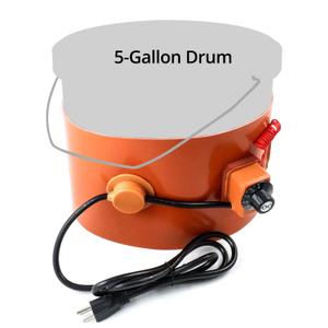 QWORK Metal Drum Heater, 800 Watt, 120 Volt, Grease Keg, Insulated Band (5-gallons)