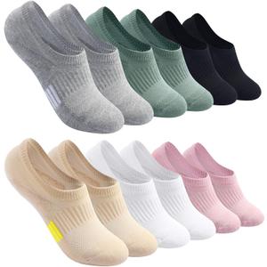 Toes Home No Show Socks Womens Cushioned Low Cut Athletic Hidden Liner Socks for Sneakers Footies Ankle Sports Invisible Running Socks 6 Pairs Size 6-9