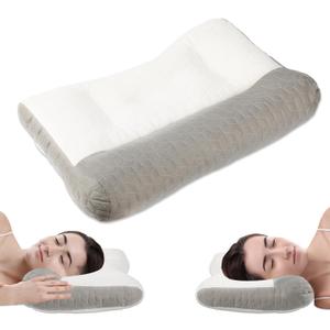Ergonomic Pillow,Neck Pillow Cervical Pillow for Neck Strain Relief, Neck Pillow for Sleeping,Cervical Contour Neck Support Pillows for Side Back Stomach Sleeper (Grey)