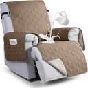 VANSOFY 100% Waterproof Recliner Chair Covers, Recliner Cover Non-Slip Dog Chair Cover Furniture Protector Washable Slipcover with Pocket, Elastic Straps for Pets, Dogs(Light Brown, 22")