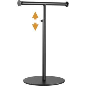 niffgaff T Bar Purse Display Stand Tabletop: Adjustable Height Handbag Holder, Countertop Hanging Rack for Long Necklace Scarf Lanyard, Black niffgaff T Bar Purse Display Stand Tabletop: Adjustable Height Handbag Holder, Countertop Hanging Rack for Long Necklace Scarf Lanyard, Black