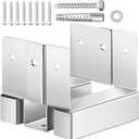 VEVOR 4x4 Post Base 10 Pcs, Inner Size 3.53x3.56inch/89.6x90.5mm Concrete Post Anchor, Heavy-Duty Zinc-Plated Carbon Steel Posts Brackets with 1 Inch Standoff Elevation, for Concrete Pergolas Patios (Silver)