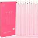 12Pack 10 Inch Pink Taper Candles, Unscented,Smokeless and Dripless Candlestickst,8 Hours Long Burn Time Candle for Valentine's Day,Wedding, Part, Shabbat and Household,Home Dcor