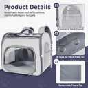 Innovative Traveler Backpack Pet Carriers Cat Backpack with Breathable Mesh Puppy Travel Carrier with Soft Padded Reinforced Support Foldable Small Dog Carrying Backpack for Kitty up to 15lbs (Grey)