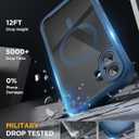 Miracase for iPhone 16 Case 6.1'', Full-Body Protective Phone case with Built-in Full Glass Screen &Camera Control,Easy Installation,No Gap,Compatible with MagSafe,SGS Drop Proof 16 Cover,Storm Blue
