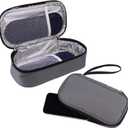 Car Phone Cooling Bag, Cooling Bag for Cell Phone with 2 Reusable Ice Packs to Prevent Overheating Extends Battery Life Thermal Cellphone Case Fits All Cellphones (Grey)