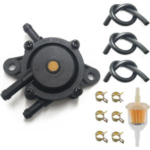 Fuel Pump with Filter and Oil Hose Compatible with Kohler 17HP-25HP Briggs and Stratton John Deere Kawasaki Yamaha Golf Cart Lawn Mower Cub Cadet mikuni Fuel Pump 808492 808656
