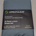 GREENLEAF 100% Organic Viscose Derived from Bamboo Sheets | King Size 5pcs Set | Ultra Soft & Cooling, 18" Deep Pocket, Double Stitched, Perfect for Hot Sleepers | King Bed Sheets | Ocean Blue