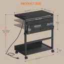 HOOBRO Computer Tower Stand, PC Stand with Charging Station, PC Tower Stand Height Adjustable Under Desk, Large CPU Holder Cart with Locking Casters & Storage Pockets, for Home Office, Bedroom BB72UCJ01